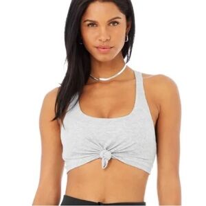 NWT - Alo Yoga The knot bra in size Small / Athletic Heather Grey